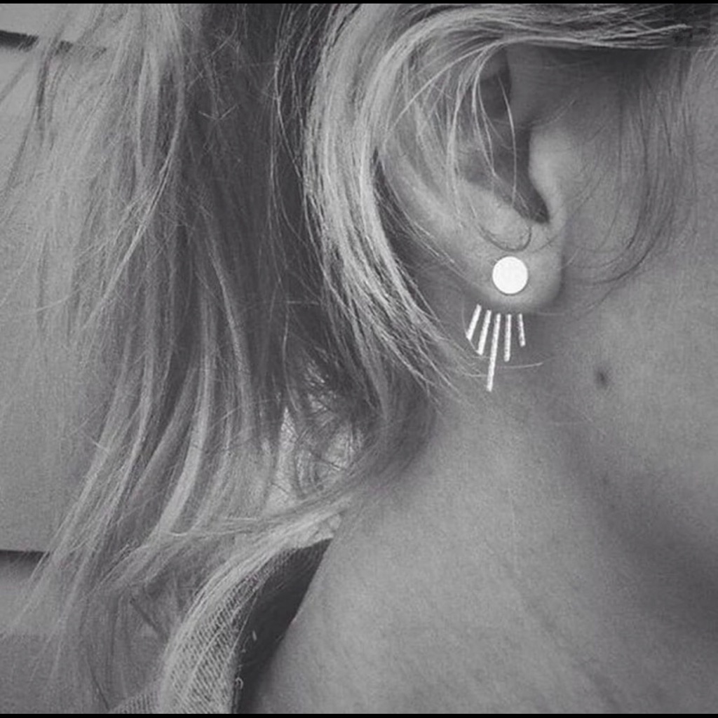 Gold-Color Double Sided Fashion Trendy Earrings